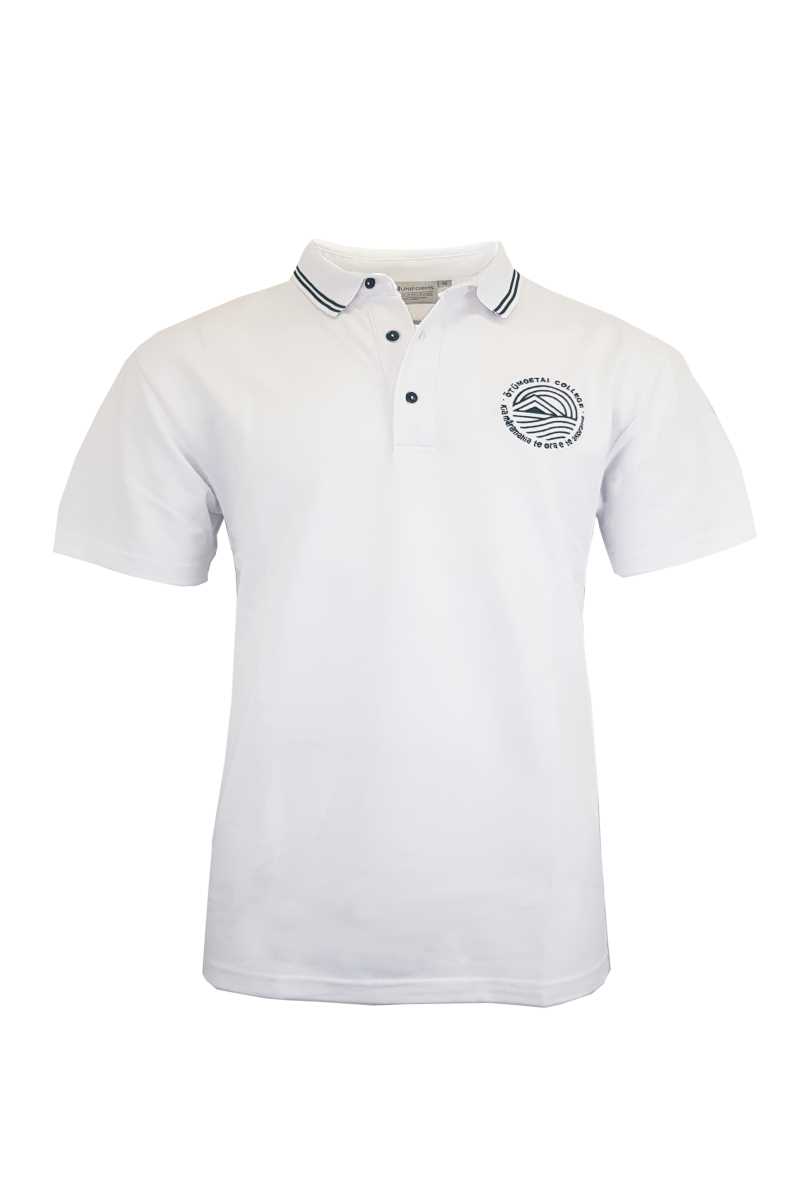 Otumoetai College SS Polo White/Dark Green